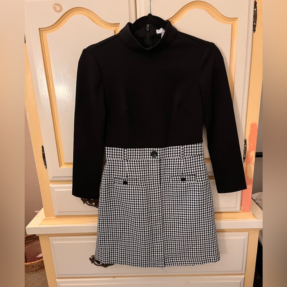 1901 Black Checkered Dress | Size 4